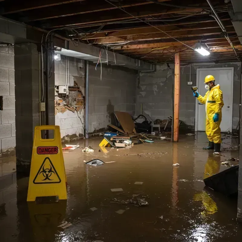 Flooded Basement Electrical Hazard in Stockton, MO Property